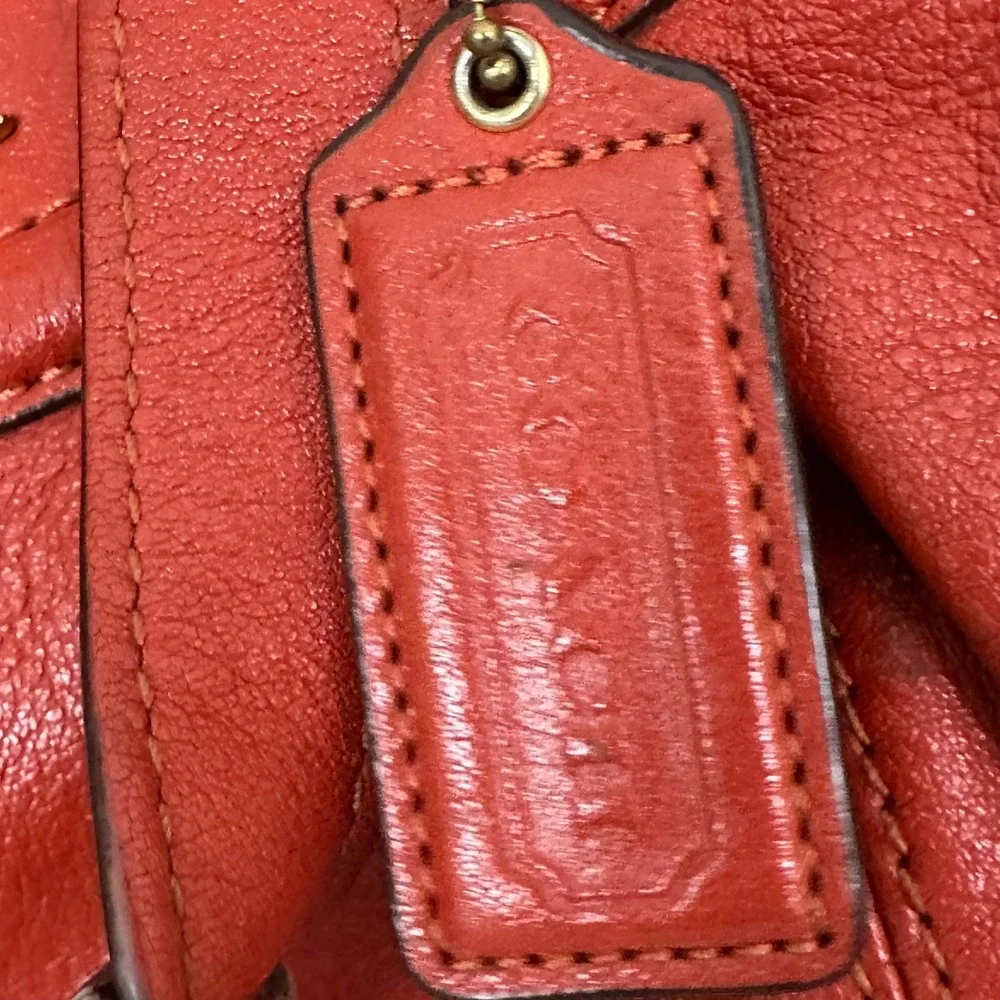 Vintage Coach Ashley Satchel Handbag Womens Red Leather Removable Strap Bag